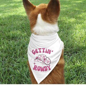 Getting Rowdy Western White Custom Handmade Pet Bandana